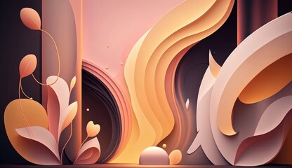 Wall Mural - cream soft background ai generated