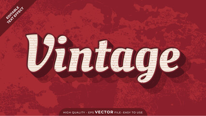 Wall Mural - Editable text effect - Vintage text effect style