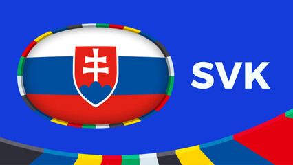 Wall Mural - Slovakia flag stylized for European football tournament qualification.