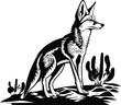 Coyote Logo Monochrome Design Style
