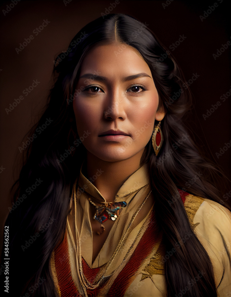 Beautiful native American woman, created with generative AI Stock ...