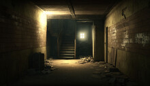 Basement Old Rusted Inside Of Building Generative Ai