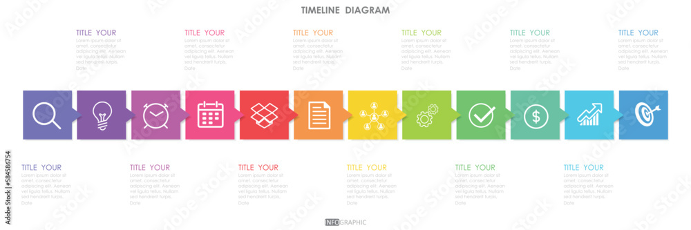 Vector de Stock project timeline diagram Infographic roadmap template ...
