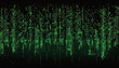 © alisaaa - Falling numbers of binary code of the matrix digital dark background with noise effect corrupted code