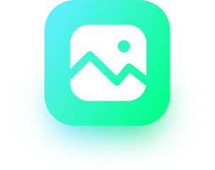 Poster - Picture icon in square gradient colors. Gallery symbol illustration.