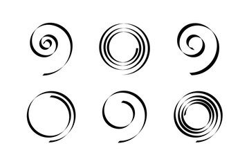 Wall Mural - Spiral Design Elements Set. Abstract Swirl Icons.