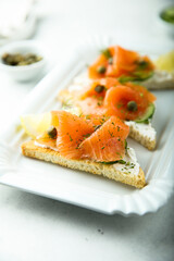 Poster - Smoked salmon with cream cheese on toast