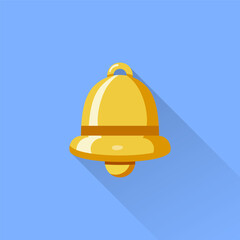 Leinwandbilder - Notification bell icon in a flat design with long shadow