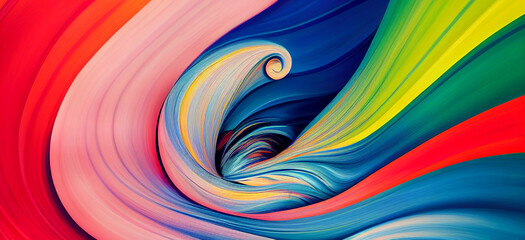 Canvas Print - abstract background with rainbow, generative ai art illustration