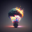 © Miqdad - glowing Brain bulb Brain Light
