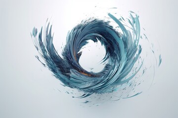 Poster - A Blue Circular Object With A White Background And A White Background Glacier Kinetic Art Motion Graphics