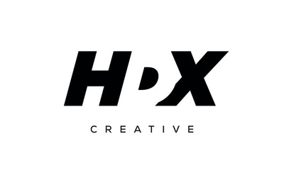 HDX letters negative space logo design. creative typography monogram vector	