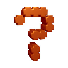 Poster - Brown question mark or icon design in 3d rendering