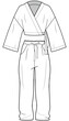 womens lounge wear set flat sketch vector illustration technical cad drawing template