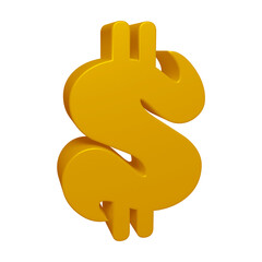 Poster - Golden dollar symbol or icon design in 3d rendering