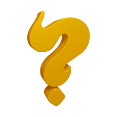 Poster - Golden question mark or icon design in 3d rendering