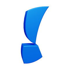 Poster - Blue exclamation mark symbol or icon design in 3d rendering 