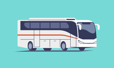 modern white passenger bus, city tourist bus, transportation vehicle, modern and comfortable coach. 