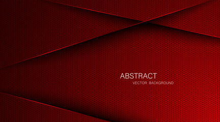 Abstract red steel mesh background with red glowing lines with free space for design. Modern technology innovation concept background. Perforated dark red metal sheet for background image.
