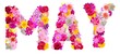 word may with various colorful flowers
