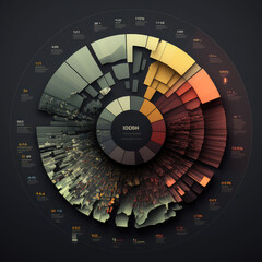 Round big data information flow material, AI generated