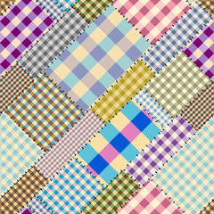 Poster - Geometric abstract pattern. Intersection patchwork plaid style