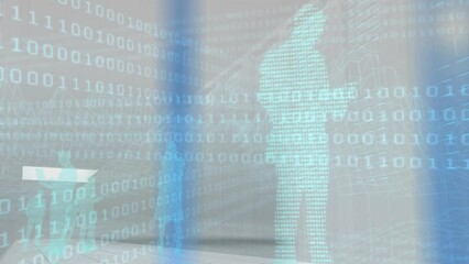 Poster - Animation of data processing over server room