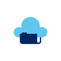 Wall Mural - vector icon concept of clouds and folders. Can be used for offices, corporations, companies, reports, planning, technology. Can be for web, website, poster, apps