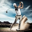 Golfer in golf swing created with Generative AI technology