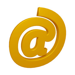 Poster - Golden email or at symbol design in 3d rendering
