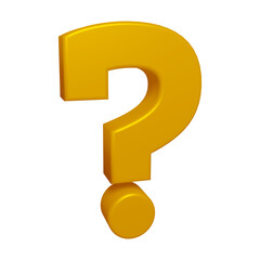 Poster - Golden question mark or icon design in 3d rendering