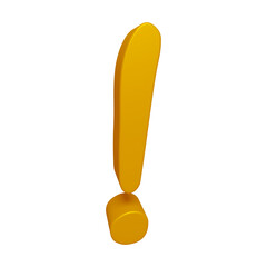 Poster - Golden exclamation mark symbol or icon design in 3d rendering 