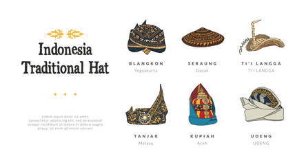 indonesia traditional hat isolated hand drawn illustration indonesia culture design inspiration