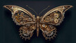 steampunk butterfly with gears mechanical as old style