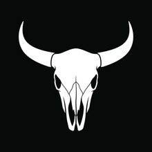Bison Skull Vector Design, Bison Skull Logo, Longhorn Logo Template.