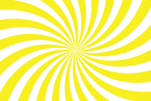 Yellow, White Spiral Design. Hypnotic Swirl Background, Swirling Radial Pattern Background. Illustration For Swirl Design. Illusion Background.