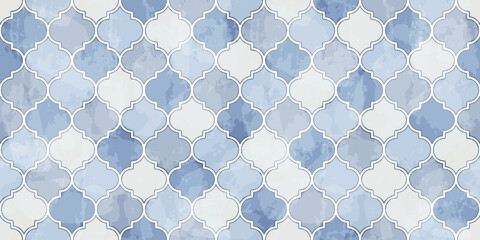 moroccan seamless pattern. arabic mosaic watercolor ornament. eid mubarak muslim background. ramadan