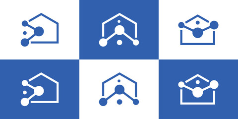 Wall Mural - home connection logo design icon vector illustration 11