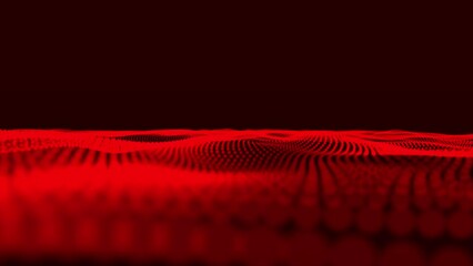 Aufkleber - red abstract background.  Red color abstract background with dynamic elements of waves. Dots Wave Abstract Digital Technology Background. Abstract trapcode mir white color dots wave isolated 