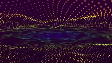 Aufkleber - Abstract morphing background. Futuristic science infographic. Vector illustration. Trapcode Form Glowing Dots Background. Multicolor dots particles wave pattern