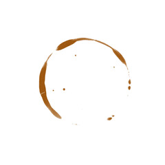 Coffee stains isolated on a white background. Royalty high-quality free stock photo image of Coffee and Tea Stains Left cup rings. Round coffee stain isolated, cafe stain fleck drink beverage