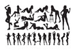 © Andreas - Sexy women various poses silhouette set vector.