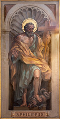 Wall Mural - BARI, ITALY - MARCH 3, 2022: The fresco of St. Filip the Apostle in the church Chiesa San Ferdinando by Nicola Colonna (1862 -1948).