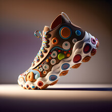 Sneakers Designed 3d Render, Generative Ai