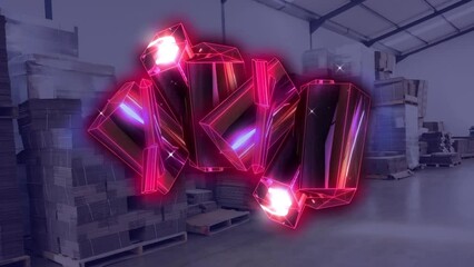 Poster - Animation of crystals over warehouse