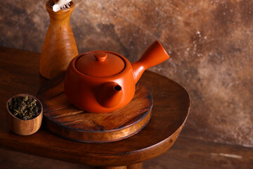 Poster - tea ceremony with ceramic Japanese teapot