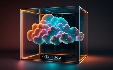 Wall Mural - Cloud Computing 3D. High Quality, 4K, Subtle, creative, beautiful