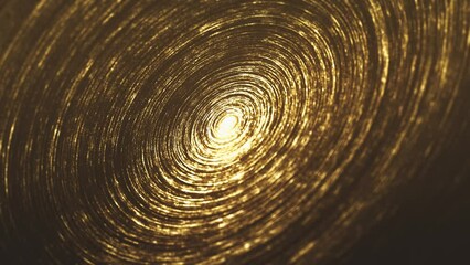 Poster - Abstract Gold Circle Particles/ 4k animation of an abstract wallpaper background of bursting gold filaments lines and particles sparkling with glimmer fx and depth of field