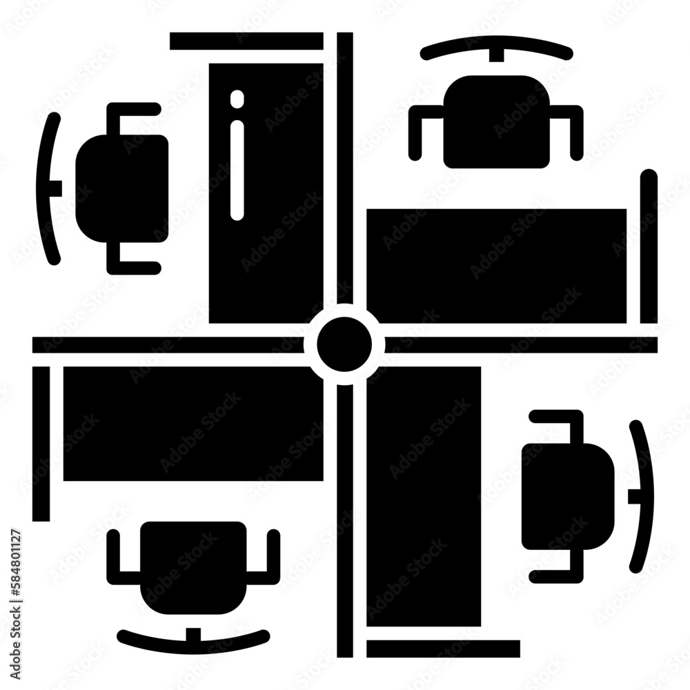 Solid Office cubicle icon Stock Vector | Adobe Stock