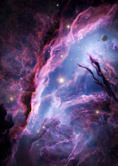 Wall Mural - nebula in outer space, planets and galax